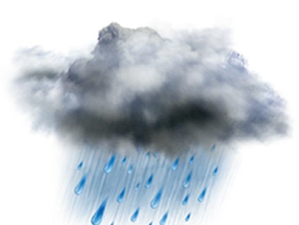 Дождевые облака на прозрачном фоне