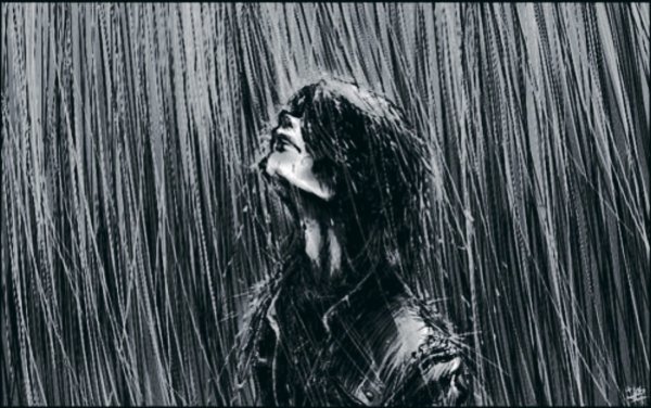 Плачущий под дождем