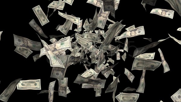 Купюры на черном фоне