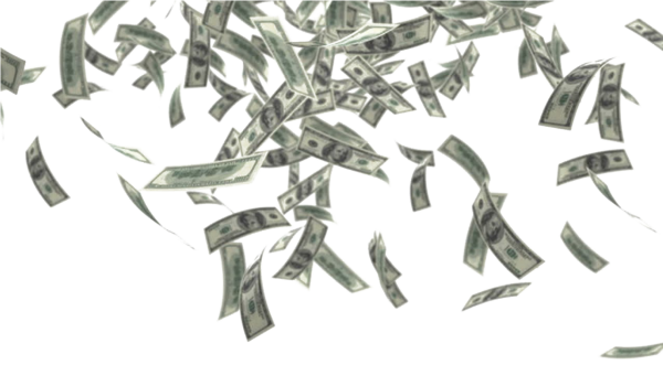 Дождь из денег без фона