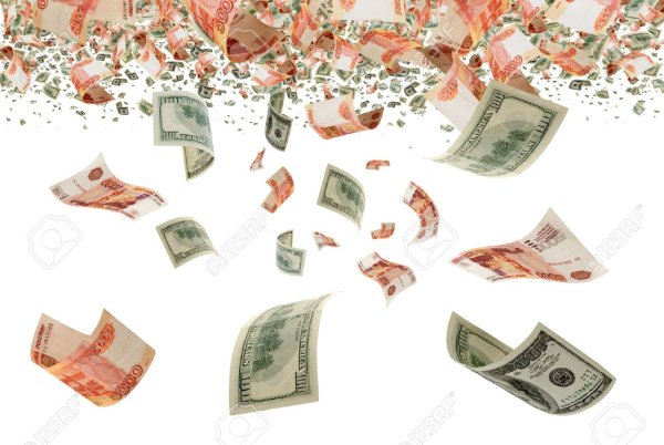 Падающие деньги на прозрачном фоне