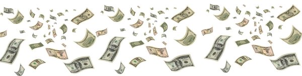 Летающие деньги без фона