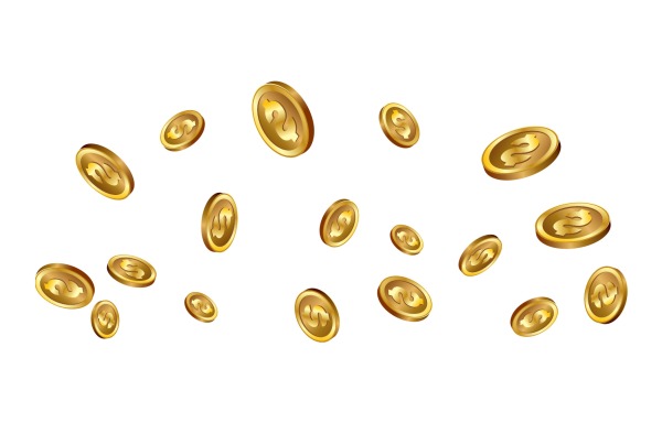 Падающие золотые монеты