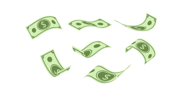 Летающие деньги вектор