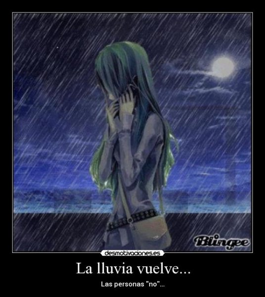 Аниме девушка под дождем