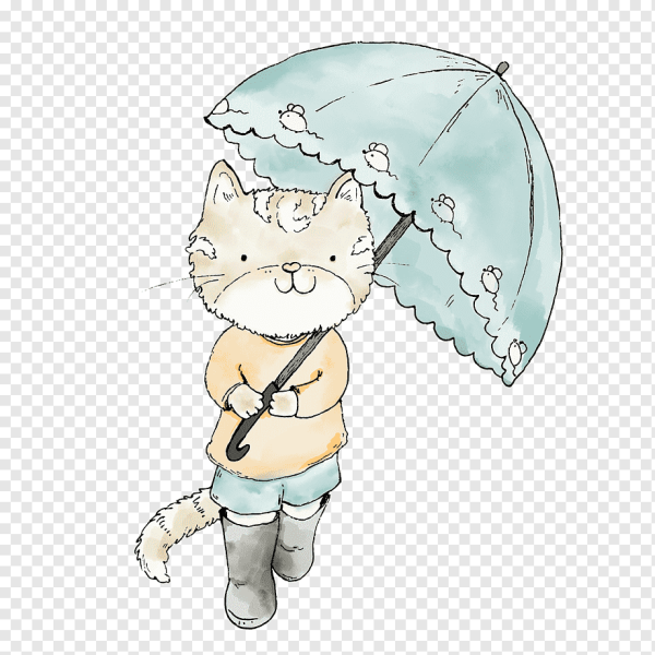 Котенок с зонтиком