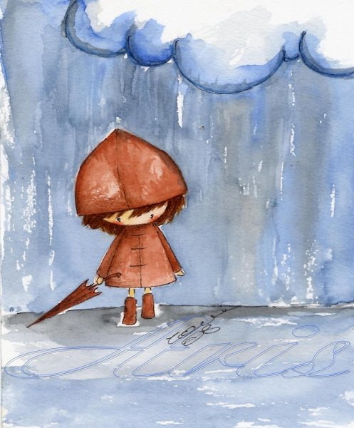 Рисование дождливый день