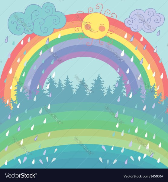 Рисование Радуга и солнце