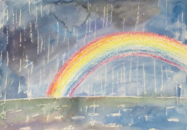 Радуга восковыми мелками