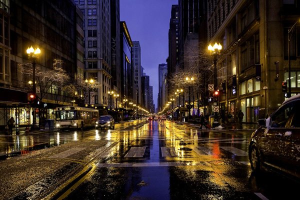 Нью-Йорк улицы ночью