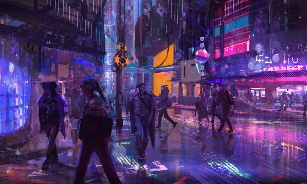 Cyberpunk 2077 улицы города