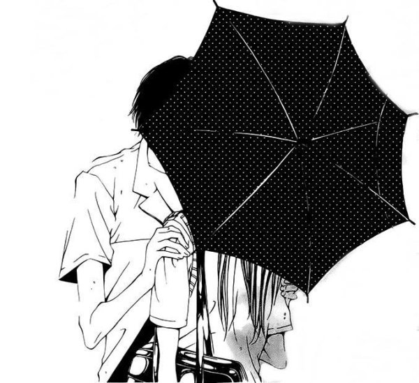 Аниме дождь черно белое