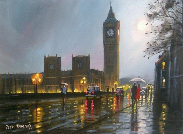 Дождливый Лондон серый Биг Бен