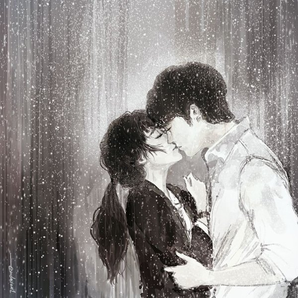 Поцелуй под дождем