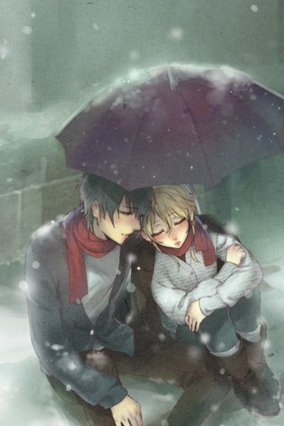 Парочка под дождём аниме