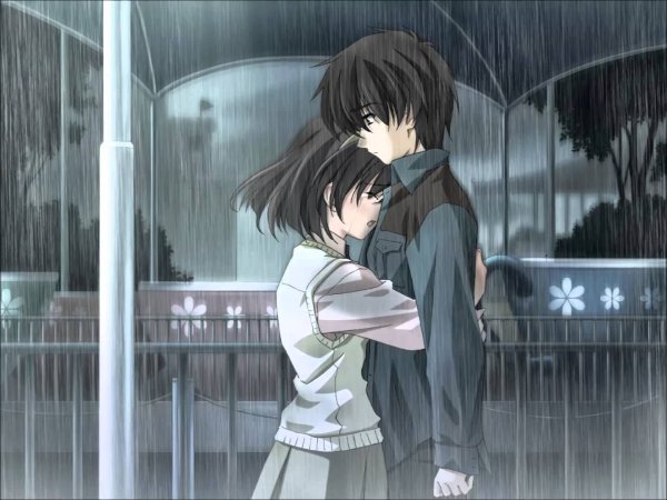 Объятия под дождем аниме