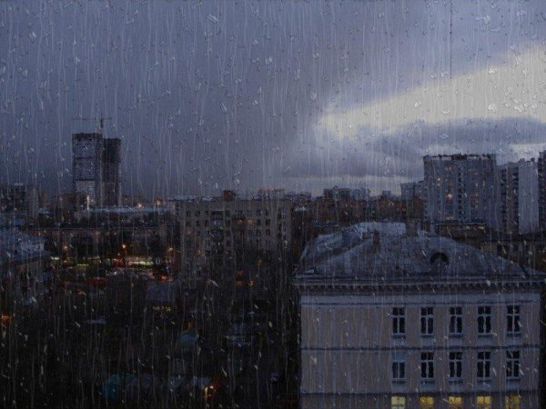 Ливень вид из окна
