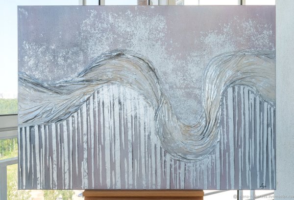 Серебряная интерьерная картина