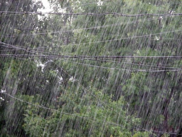 Сильный и косой дождь