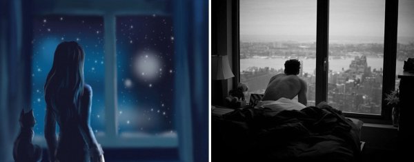 Мужчина заглядывает в окно