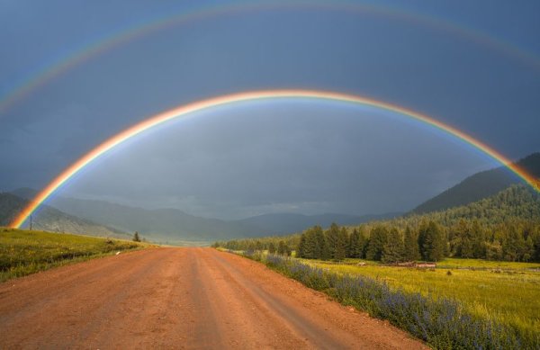 Дорога дождь Радуга