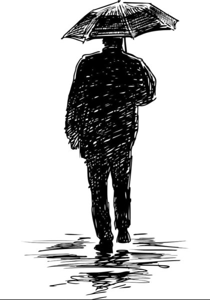 Человек под дождем
