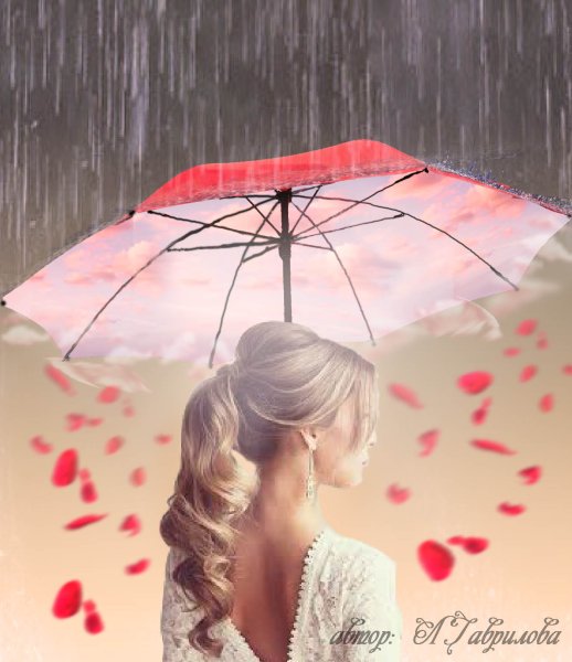 Блондинка под зонтом