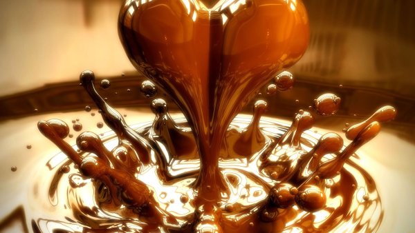 Шоколад льется