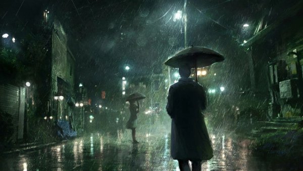 Город под дождем