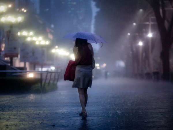 Дождь ночь девушка