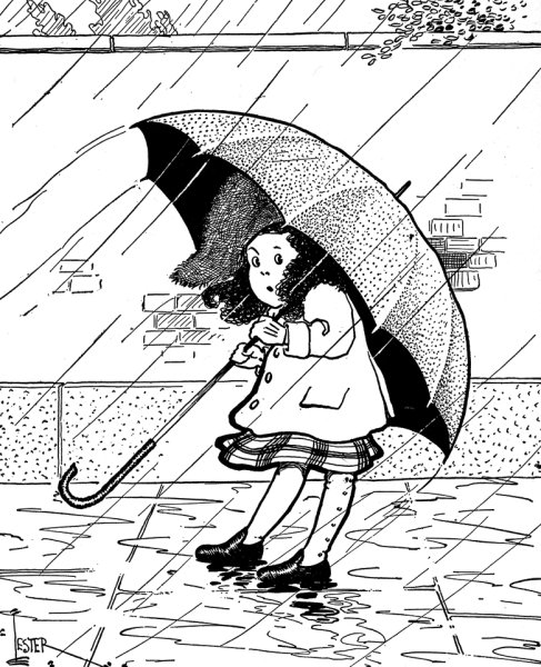 Девочка с зонтиком раскраска