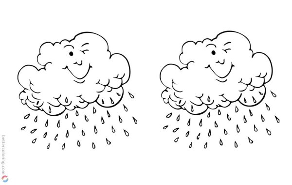 Веселая тучка раскраска