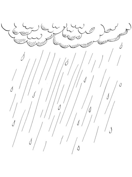 Дождик раскраска для детей