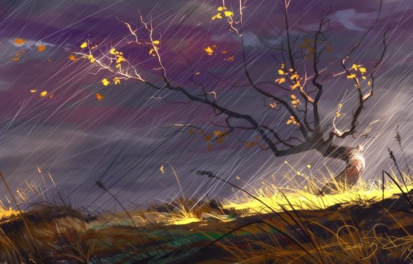 Пейзаж с ветром