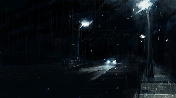 Тёмная улица фон аниме