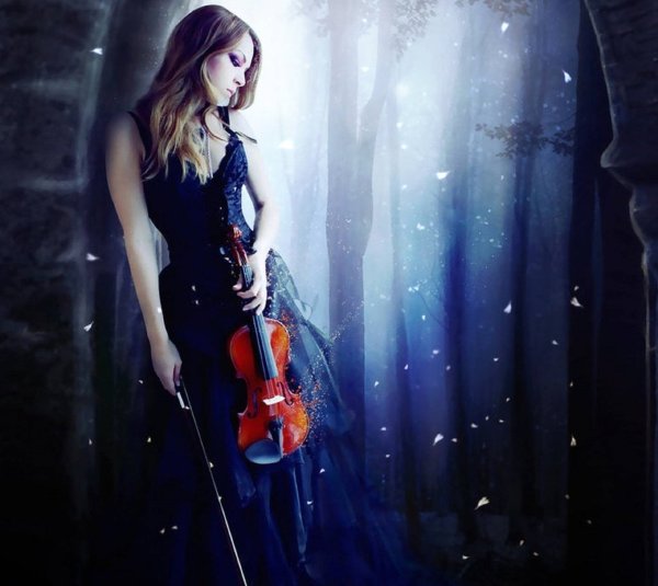 Красивая девушка со скрипкой