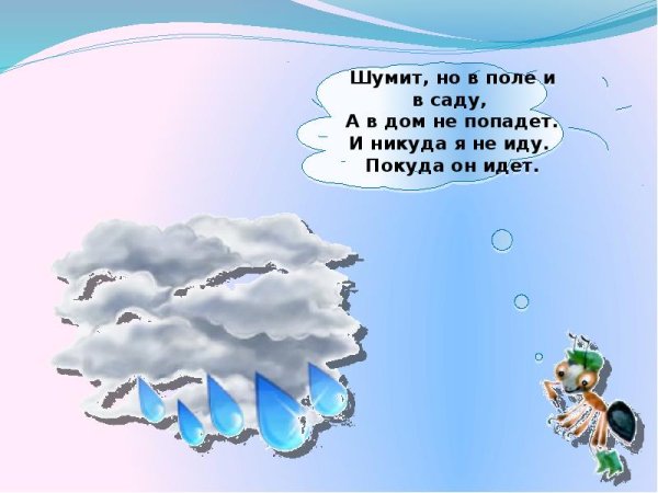 Шумит он в поле и в саду а в дом не попадает и никуда не иду покуда идет