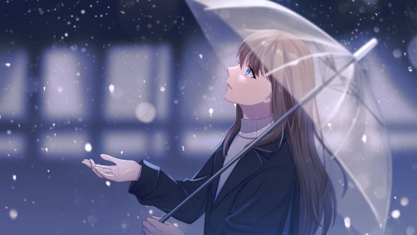 Девочка аниме дождь