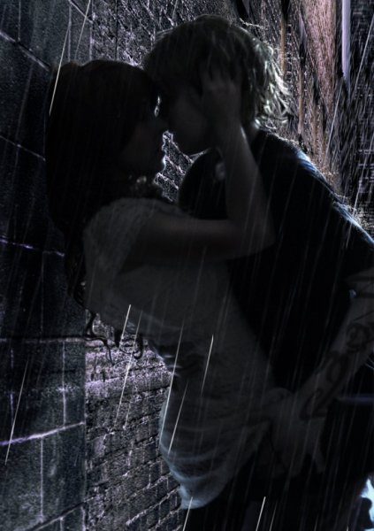 Пара под дождем