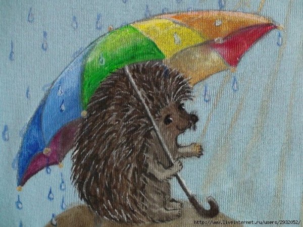 Ежик под дождем
