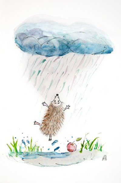 Ежик и дождик