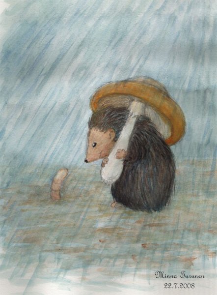 Ежик и дождь