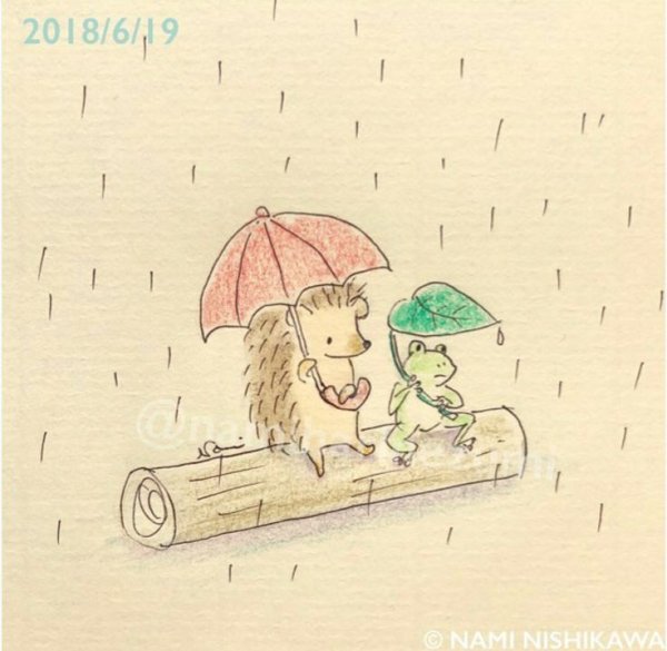 Еж под дождем