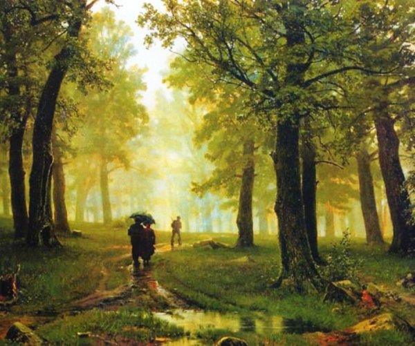 Дождь в Дубовом лесу 1891 Шишкин
