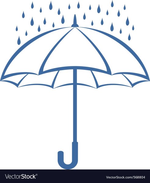 Трафарет зонт и капли