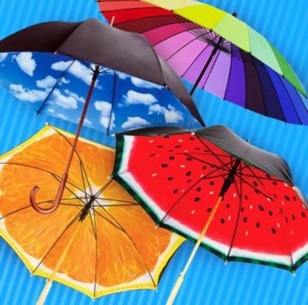 Рисование разноцветные зонтики