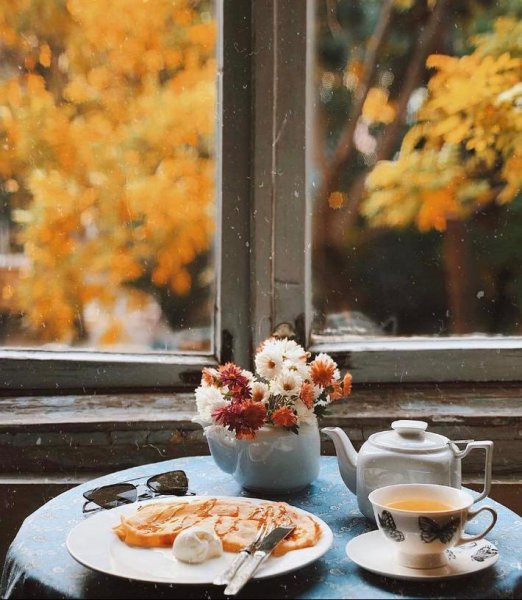 Осеннее утро в окне