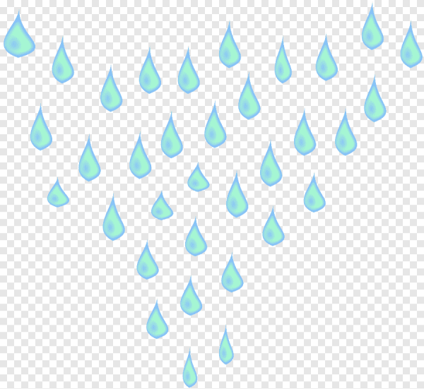 Капельки дождя для детей на прозрачном фоне