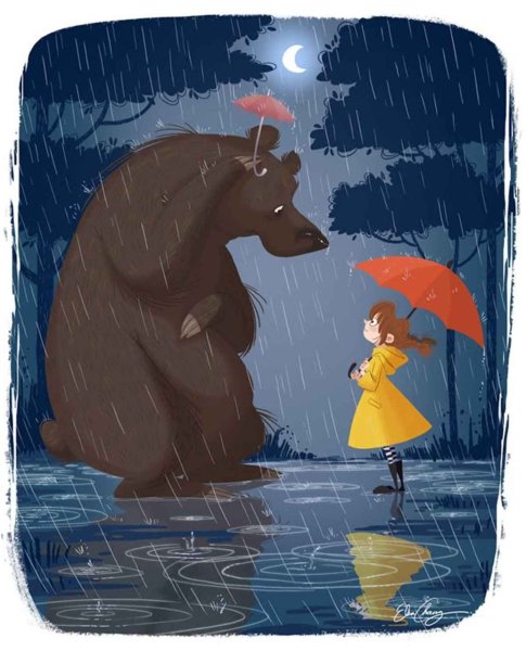 Медвежонок с зонтиком