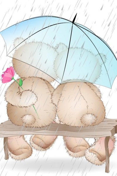 Медвежонок под зонтом